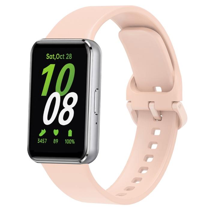 Bild 2,  Samsung Galaxy Watch Fit 3 Skal / Armband Silikon Rosa - Teknikhallen.se
