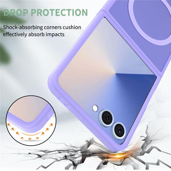 Bild 3,  Samsung Galaxy Z Flip 7 Skal MagSafe Skin Touch Lila - Teknikhallen.se