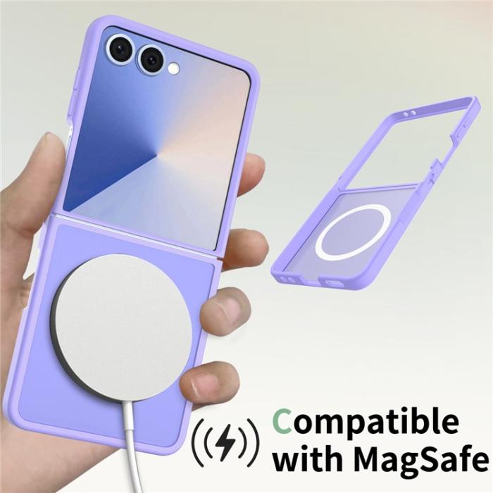 Bild 4,  Samsung Galaxy Z Flip 7 Skal MagSafe Skin Touch Lila - Teknikhallen.se