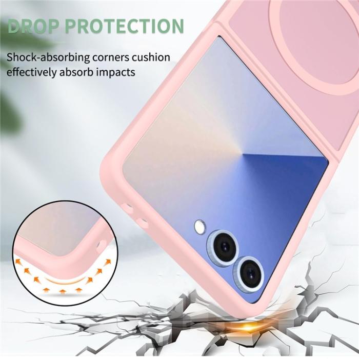 Bild 3,  Samsung Galaxy Z Flip 7 Skal MagSafe Skin Touch Rosa - Teknikhallen.se