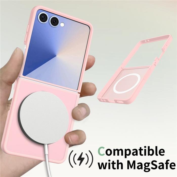 Bild 4,  Samsung Galaxy Z Flip 7 Skal MagSafe Skin Touch Rosa - Teknikhallen.se