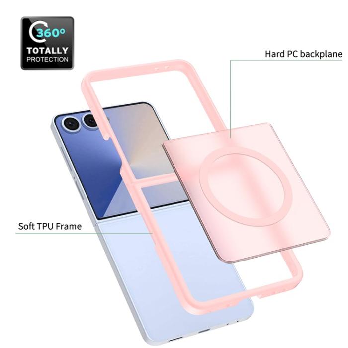 Bild 5,  Samsung Galaxy Z Flip 7 Skal MagSafe Skin Touch Rosa - Teknikhallen.se
