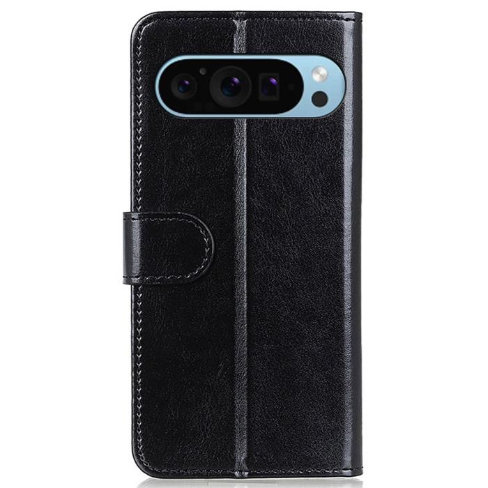 Bild 6,  Google Pixel 10/10 Pro / 9/9 Pro Fodral Crazy Horse Läder Svart - Teknikhallen.se