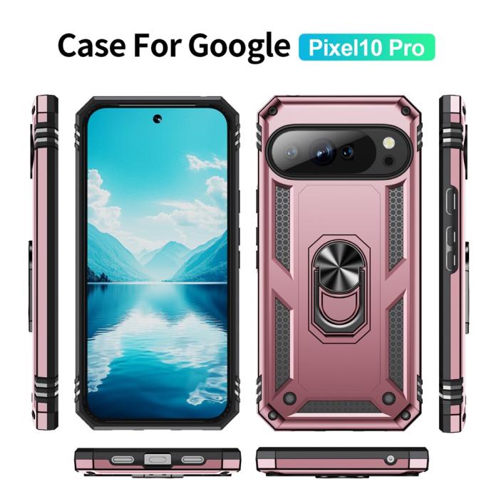 Bild 3,  Google Pixel 10 / 10 Pro Skal Armor Ring Hybrid Roséguld - Teknikhallen.se