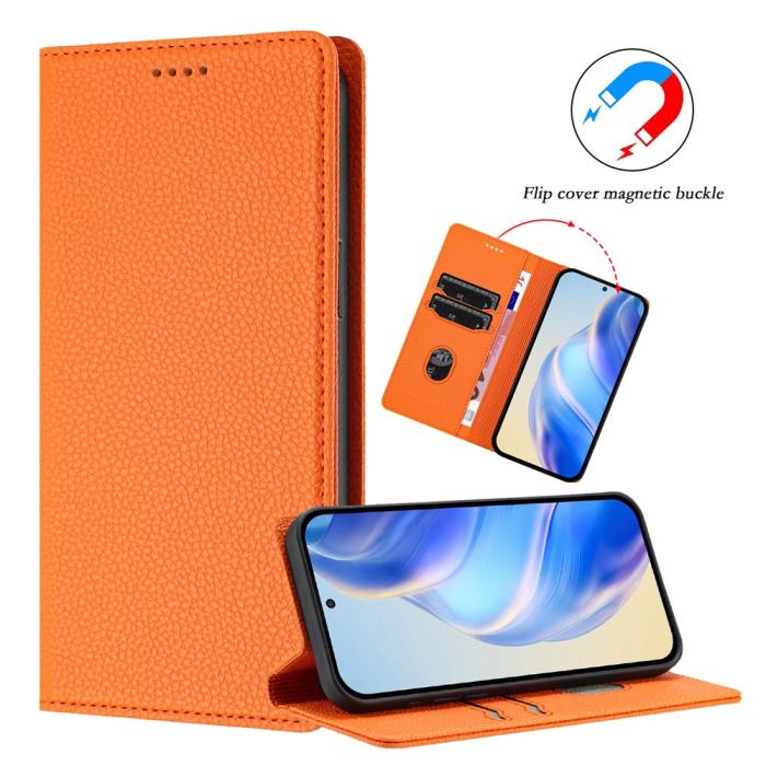 Bild 5,  Google Pixel 10/10 Pro / 9/9 Pro Fodral RFID Litchi Läder Orange - Teknikhallen.se