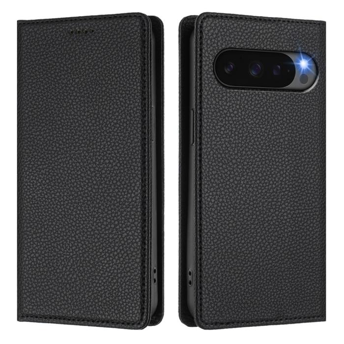 Bild 3,  Google Pixel 10/10 Pro / 9/9 Pro Fodral RFID Litchi Läder Svart - Teknikhallen.se