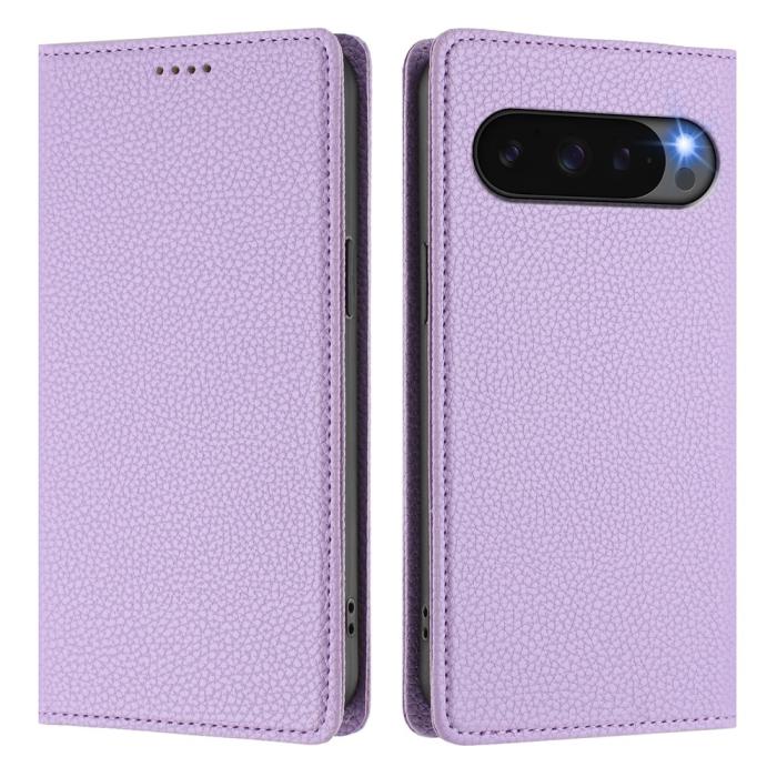 Bild 3,  Google Pixel 10/10 Pro / 9/9 Pro Fodral RFID Litchi Läder Lila - Teknikhallen.se