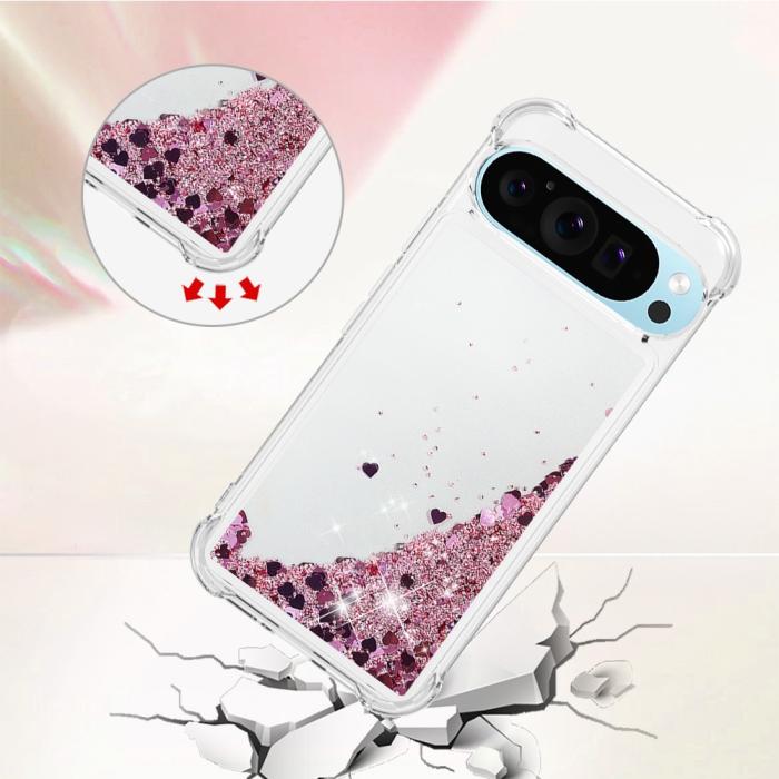 Bild 4,  Google Pixel 10 / 10 Pro Skal Glitter Quicksand Roséguld - Teknikhallen.se