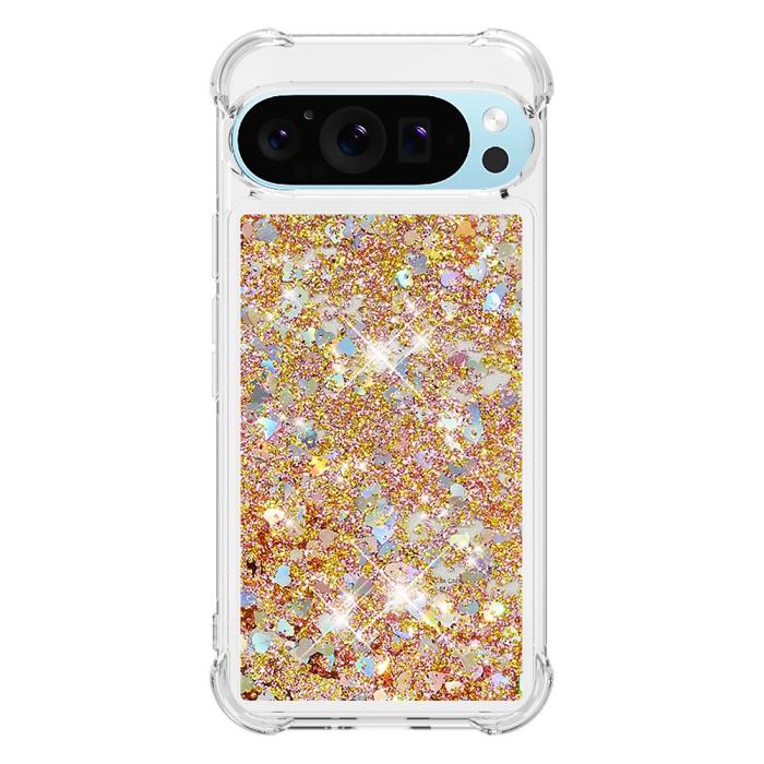 Bild 2,  Google Pixel 10 / 10 Pro Skal Glitter Quicksand Guld - Teknikhallen.se
