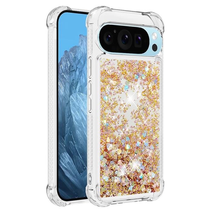 Bild 3,  Google Pixel 10 / 10 Pro Skal Glitter Quicksand Guld - Teknikhallen.se