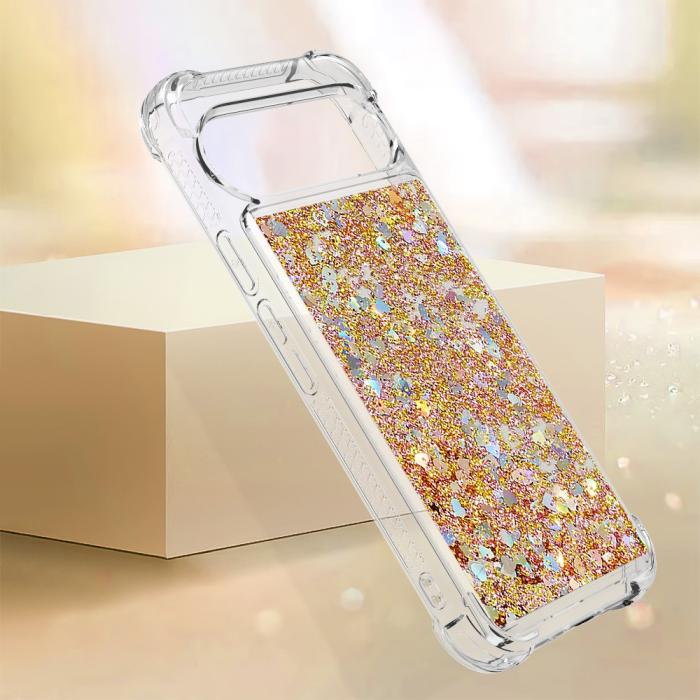 Bild 6,  Google Pixel 10 / 10 Pro Skal Glitter Quicksand Guld - Teknikhallen.se