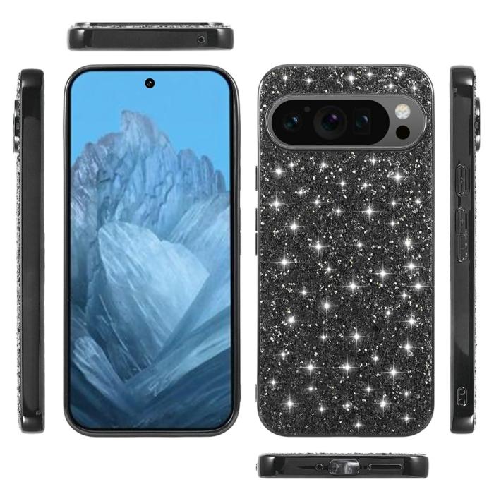 Bild 6,  Google Pixel 10 / 10 Pro Skal Glitter Hybrid Guld - Teknikhallen.se
