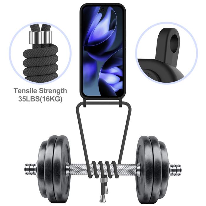 Bild 4,  Google Pixel 10 Skal Med Kortfack & Mobilsnöre Silikon Svart - Teknikhallen.se