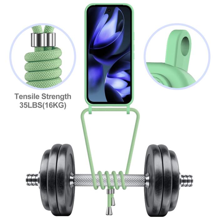 Bild 4,  Google Pixel 10 Skal Med Kortfack & Mobilsnöre Silikon Grön - Teknikhallen.se