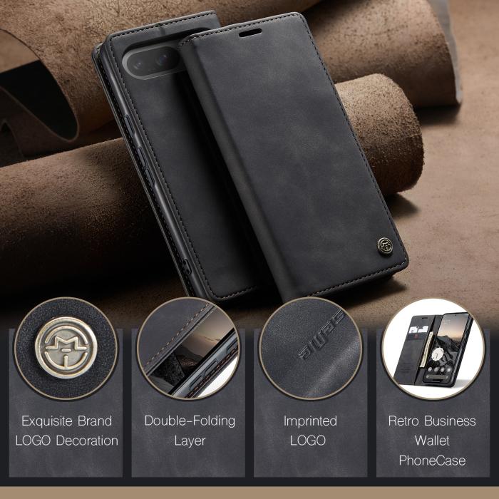 Bild 4, CASEME CASEME Google Pixel 10/10 Pro / 9/9 Pro Fodral Flip Retro Läder - Teknikhallen.se
