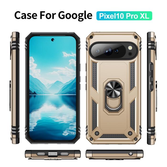 Bild 3,  Google Pixel 10 Pro XL Skal Armor Ring Hybrid Guld - Teknikhallen.se