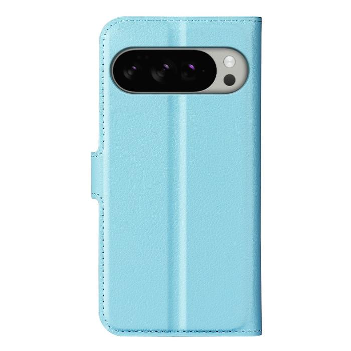 Bild 6,  Google Pixel 10 Pro XL Fodral Litchi Läder Blå - Teknikhallen.se