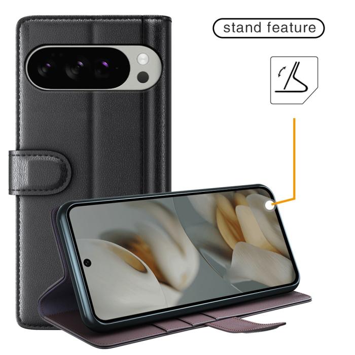 Bild 6,  Google Pixel 10 Pro XL Fodral Premium Äkta Läder Svart - Teknikhallen.se