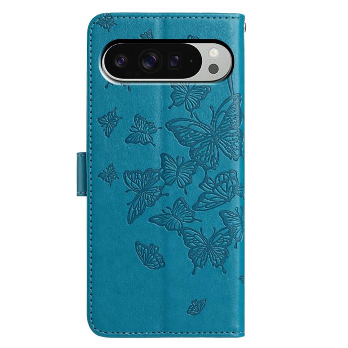 Bild 5,  Google Pixel 10 Pro XL/ 9 Pro XL Fodral Fjäril Tryck Blå - Teknikhallen.se