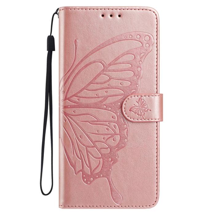 Bild 4,  Google Pixel 10 Pro XL/ 9 Pro XL Fodral Fjäril Tryck Roséguld - Teknikhallen.se