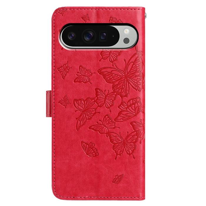 Bild 5,  Google Pixel 10 Pro XL/ 9 Pro XL Fodral Fjäril Tryck Röd - Teknikhallen.se