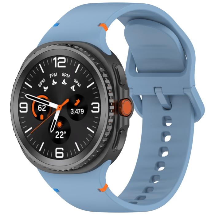 Bild 2,  Galaxy Watch 8 46/44/40 mm Klockarmband Silkon Blå - Teknikhallen.se
