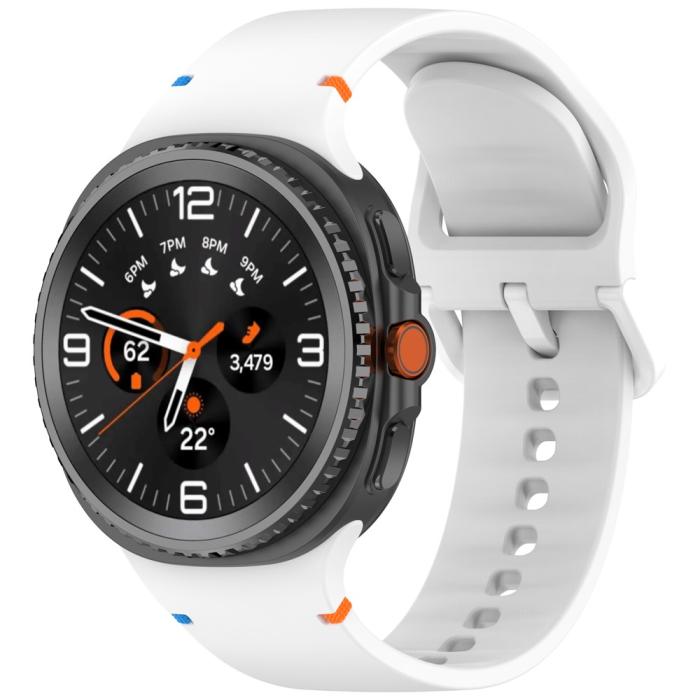 Bild 2,  Galaxy Watch 8 46/44/40 mm Klockarmband Silkon Vit - Teknikhallen.se