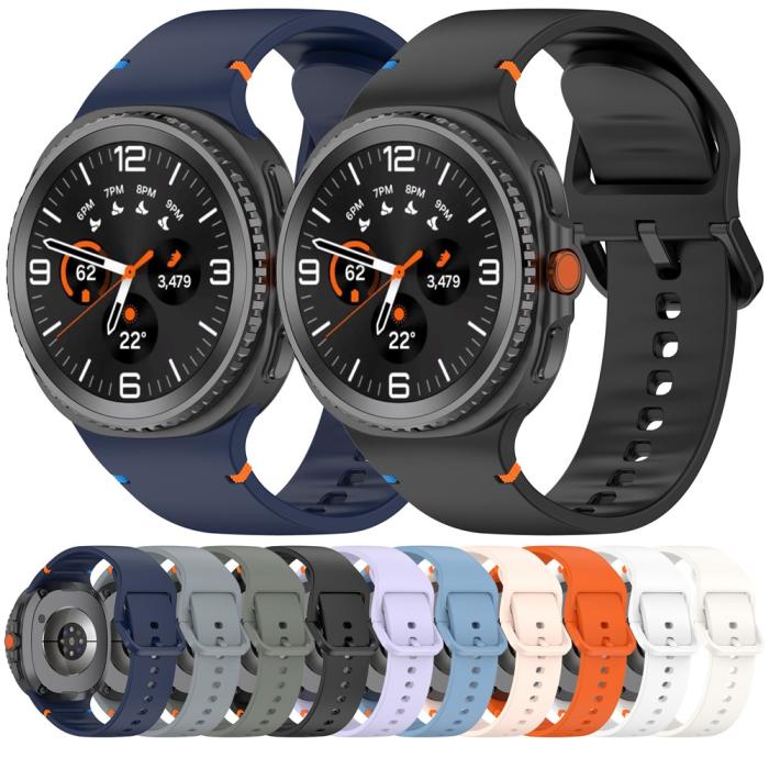 Bild 5,  Galaxy Watch 8 46/44/40 mm Klockarmband Silkon Vit - Teknikhallen.se