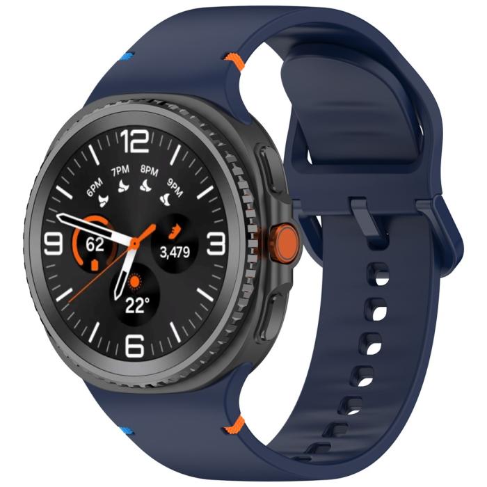 Bild 2,  Galaxy Watch 8 46/44/40 mm Klockarmband Silkon Mörk Blå - Teknikhallen.se