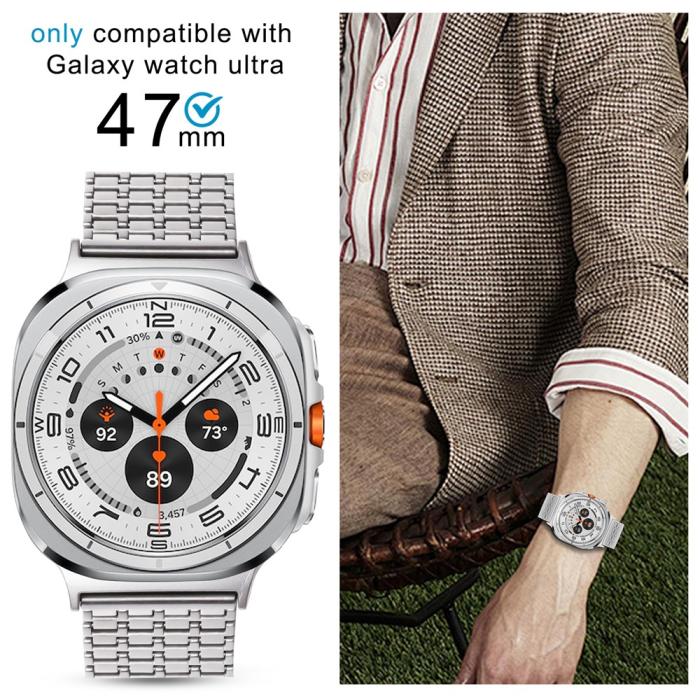 Bild 3,  Galaxy Watch 8 46/44/40 mm Armband Magnetisk Loop Silver - Teknikhallen.se