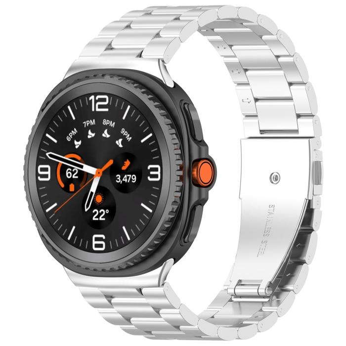 Bild 4,  Galaxy Watch 8 46/44/40 mm Armband Rostfritt Stål Silver - Teknikhallen.se