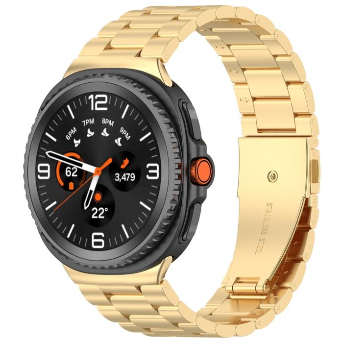 Bild 4,  Galaxy Watch 8 46/44/40 mm Armband Rostfritt Stål Guld - Teknikhallen.se