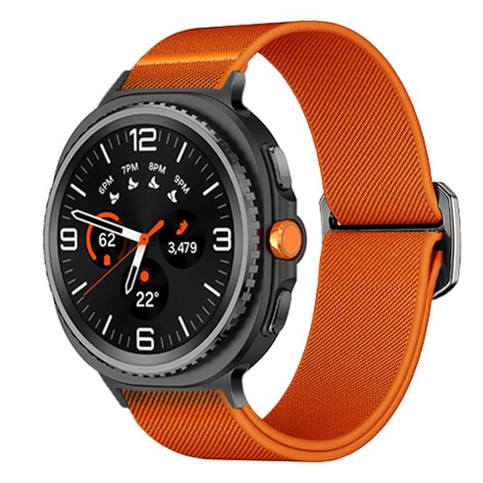 Bild 2,  Galaxy Watch 8 46/44/40 mm Armband Justerbart Nylon Orange - Teknikhallen.se