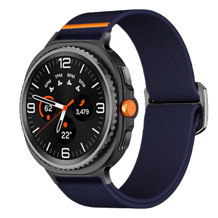 Bild 2,  Galaxy Watch 8 46/44/40 mm Armband Justerbart Nylon Mörk Blå - Teknikhallen.se