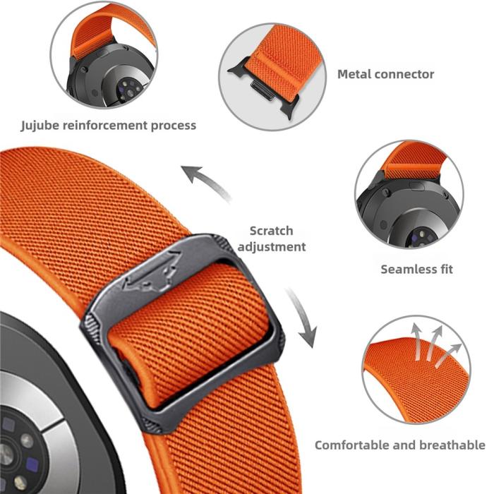 Bild 4,  Galaxy Watch 8 46/44/40 mm Armband Justerbart Nylon Mörk Blå - Teknikhallen.se