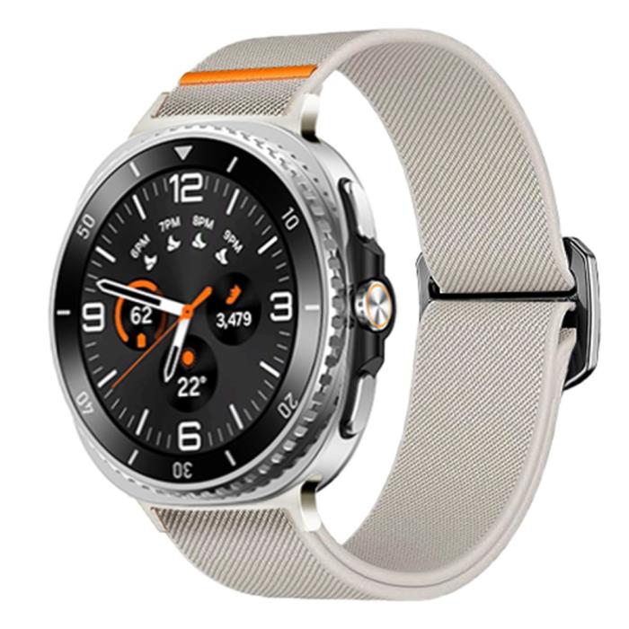 Bild 2,  Galaxy Watch 8 46/44/40 mm Armband Justerbart Nylon Starlight - Teknikhallen.se