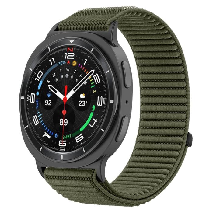 Bild 2,  Galaxy Watch 8 46/44/40 mm Armband Nylon Loop Mörk Grön - Teknikhallen.se