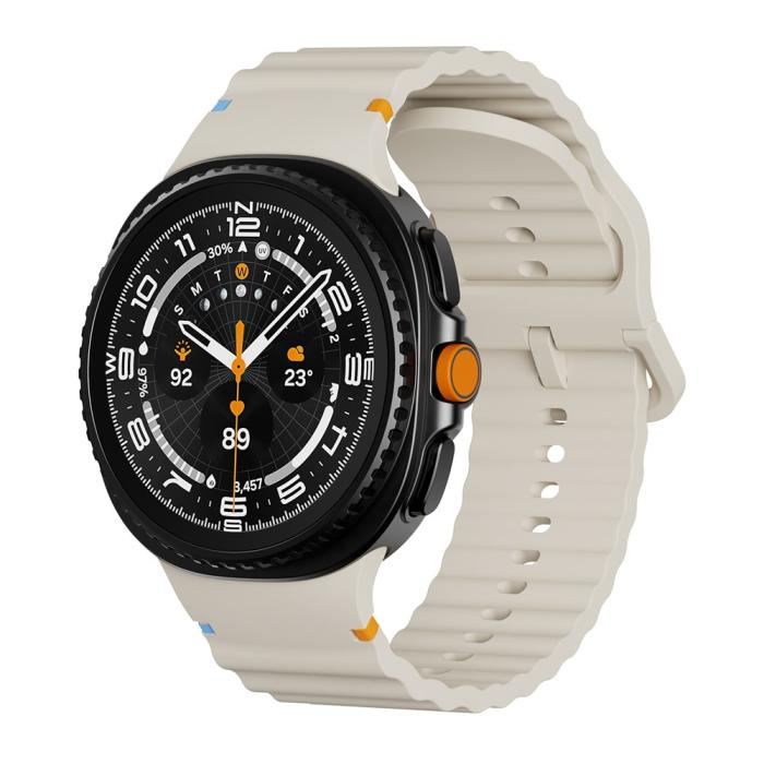 Bild 3, KALEBOL KALEBOL Galaxy Watch 8 46/44/40 mm Armband Wave Beige - Teknikhallen.se