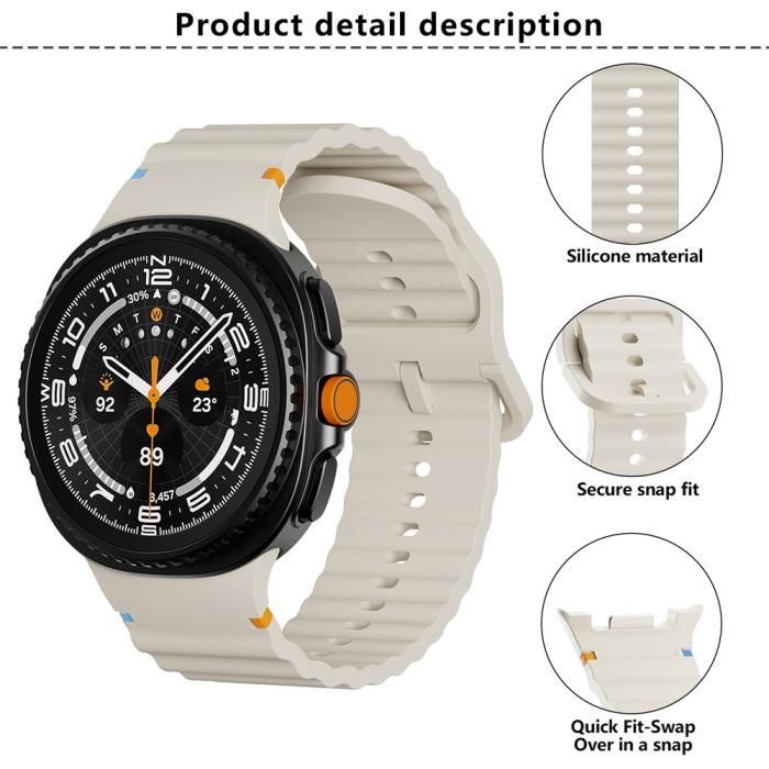 Bild 4, KALEBOL KALEBOL Galaxy Watch 8 46/44/40 mm Armband Wave Rosa - Teknikhallen.se