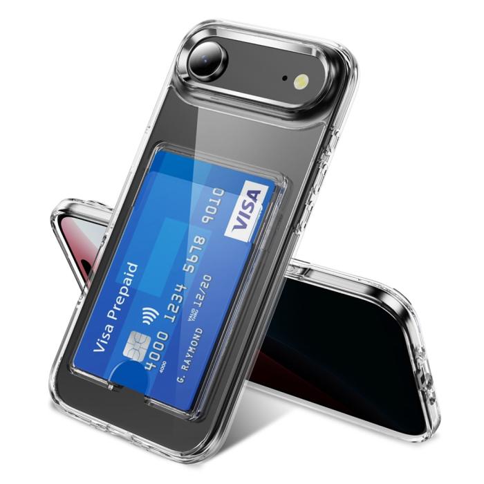 Bild 2,  iPhone Air Skal Med Kortfack Transparent - Teknikhallen.se