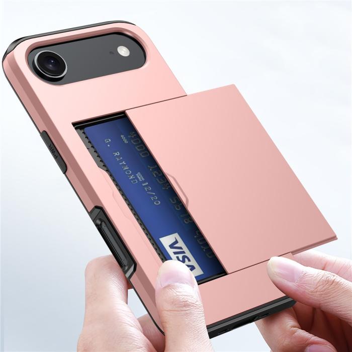 Bild 4,  iPhone Air Skal Hybrid Med Kortfack Rosa - Teknikhallen.se