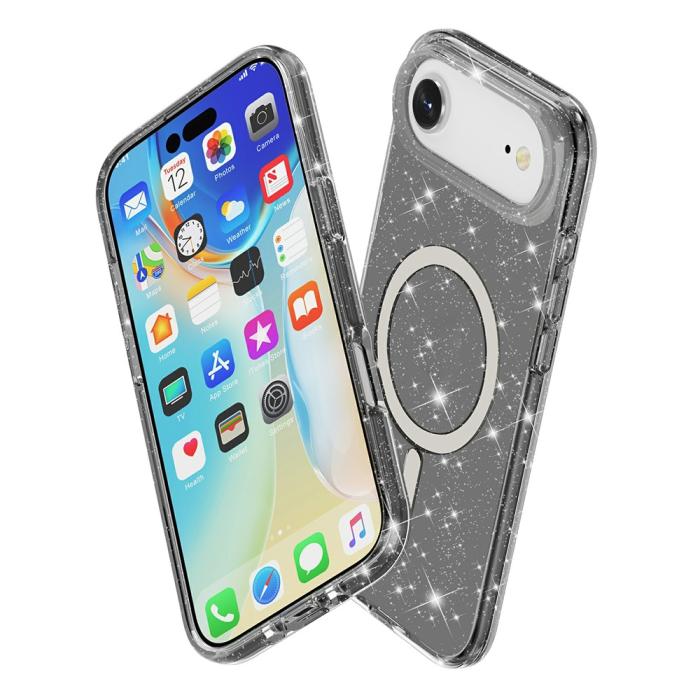 Bild 5,  iPhone Air Skal MagSafe Glitter Svart - Teknikhallen.se