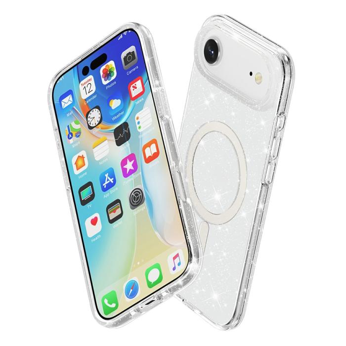 Bild 5,  iPhone Air Skal MagSafe Glitter Transparent - Teknikhallen.se