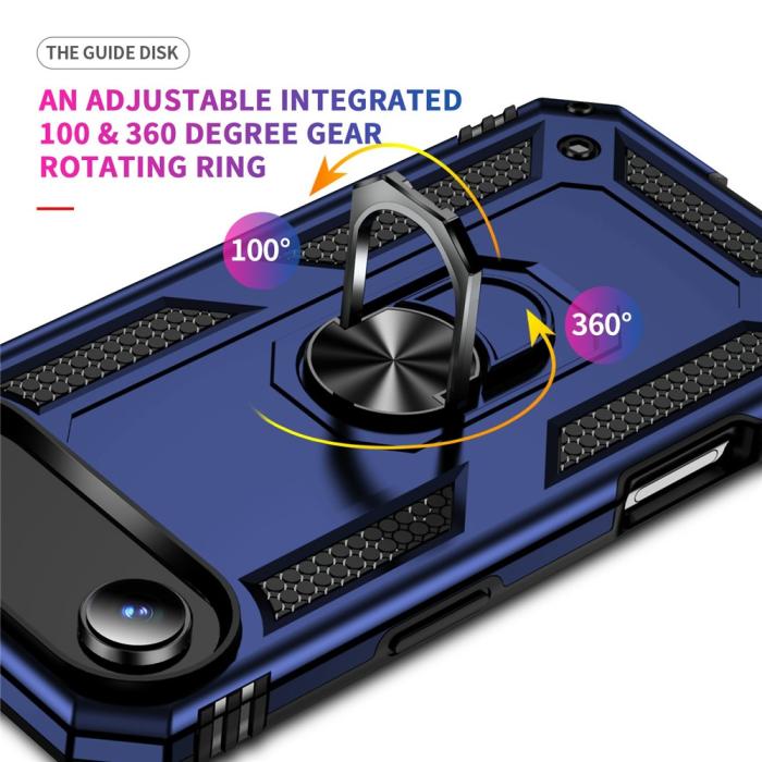 Bild 3,  iPhone Air Skal Shockproof Hybrid Ring Blå - Teknikhallen.se