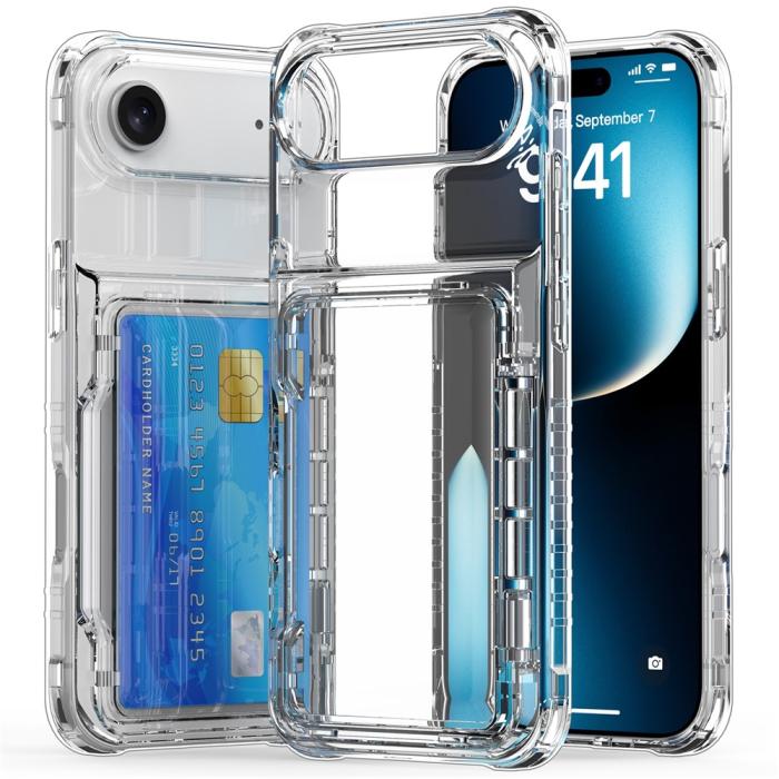 Bild 3,  iPhone Air Skal Kickstand Med Kortfack Transparent - Teknikhallen.se