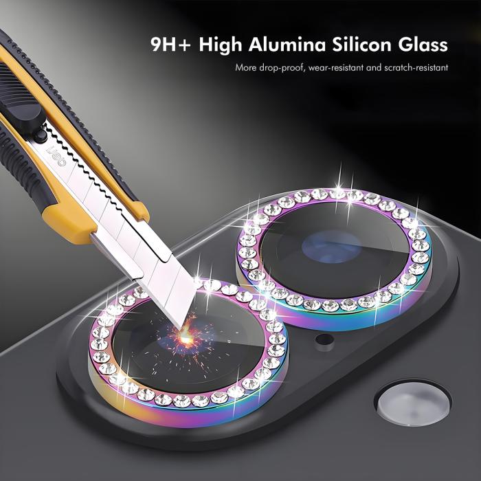 Bild 4, ENKAY ENKAY iPhone Air Linsskydd Strass Colorful - Teknikhallen.se