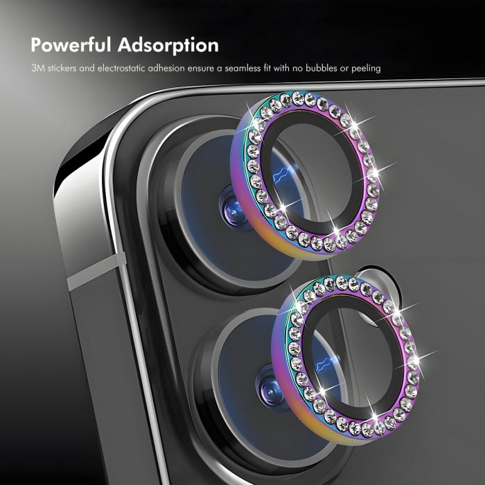 Bild 5, ENKAY ENKAY iPhone Air Linsskydd Strass Silver - Teknikhallen.se