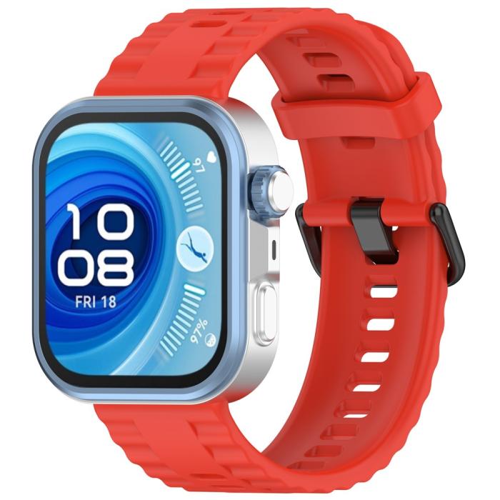 Bild 4,  Huawei Watch Fit 4 Pro / 4 / 3 Armband Silikon Röd - Teknikhallen.se