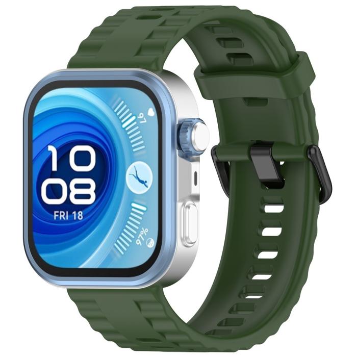 Bild 4,  Huawei Watch Fit 4 Pro / 4 / 3 Armband Silikon Militär Grön - Teknikhallen.se
