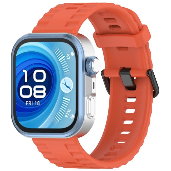 Bild 4,  Huawei Watch Fit 4 Pro / 4 / 3 Armband Silikon Orange - Teknikhallen.se